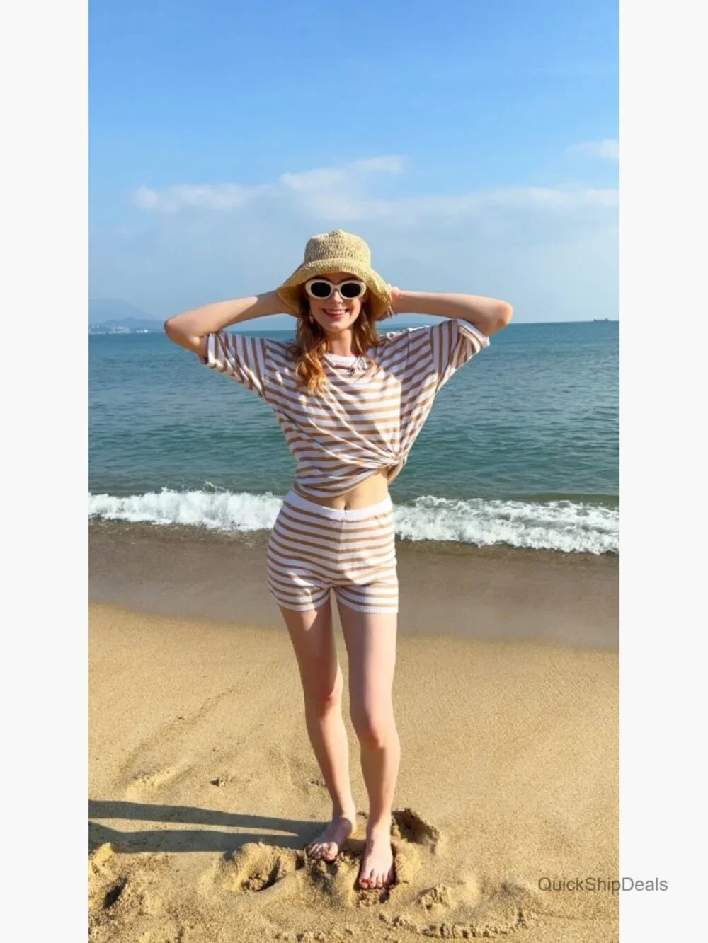 2 Piece Sweater Set Short Sleeve Top Matching Shorts Lounge Set